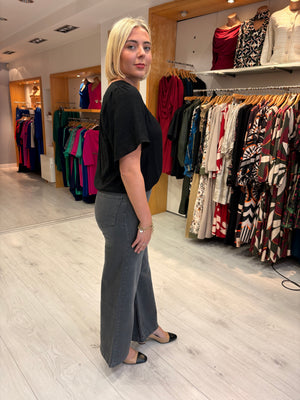 Yaya Grey Wide Leg Jean