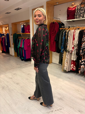 Emily Lovelock Printed Sheer Blouse