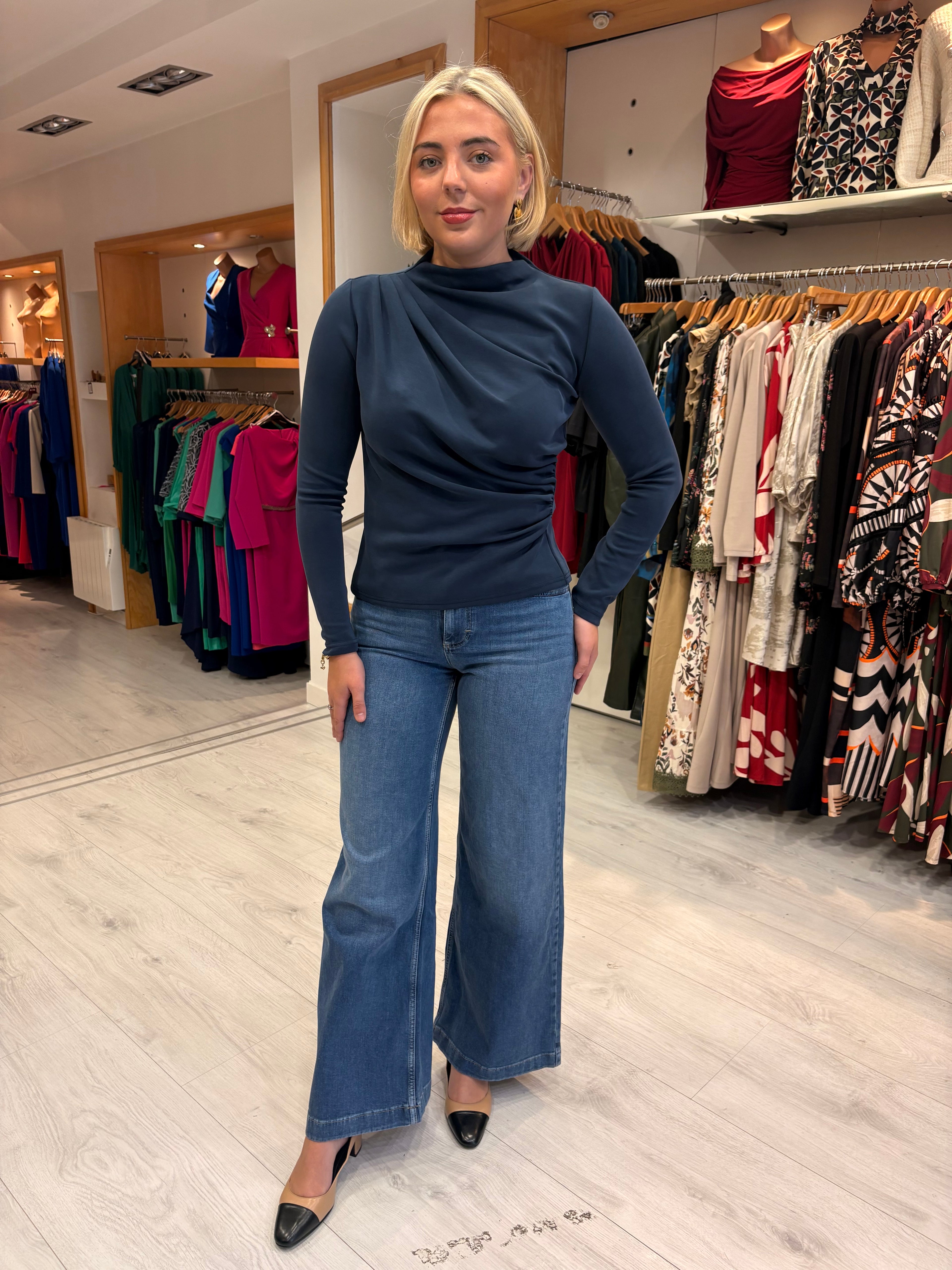 Yaya Blue Wide Leg Jean