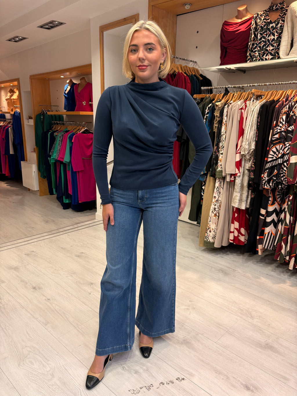 Yaya Blue Wide Leg Jean