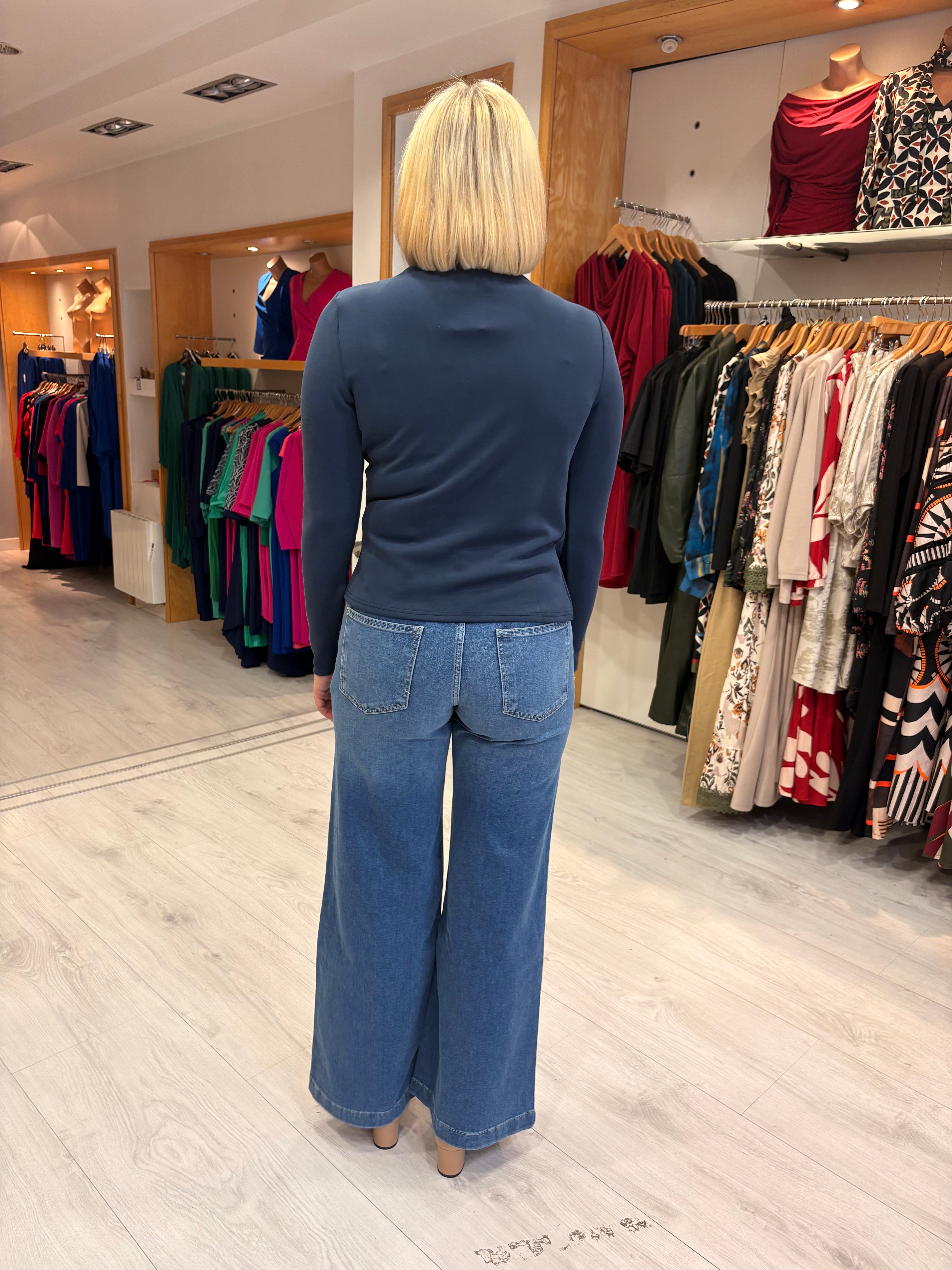 Yaya Blue Wide Leg Jean