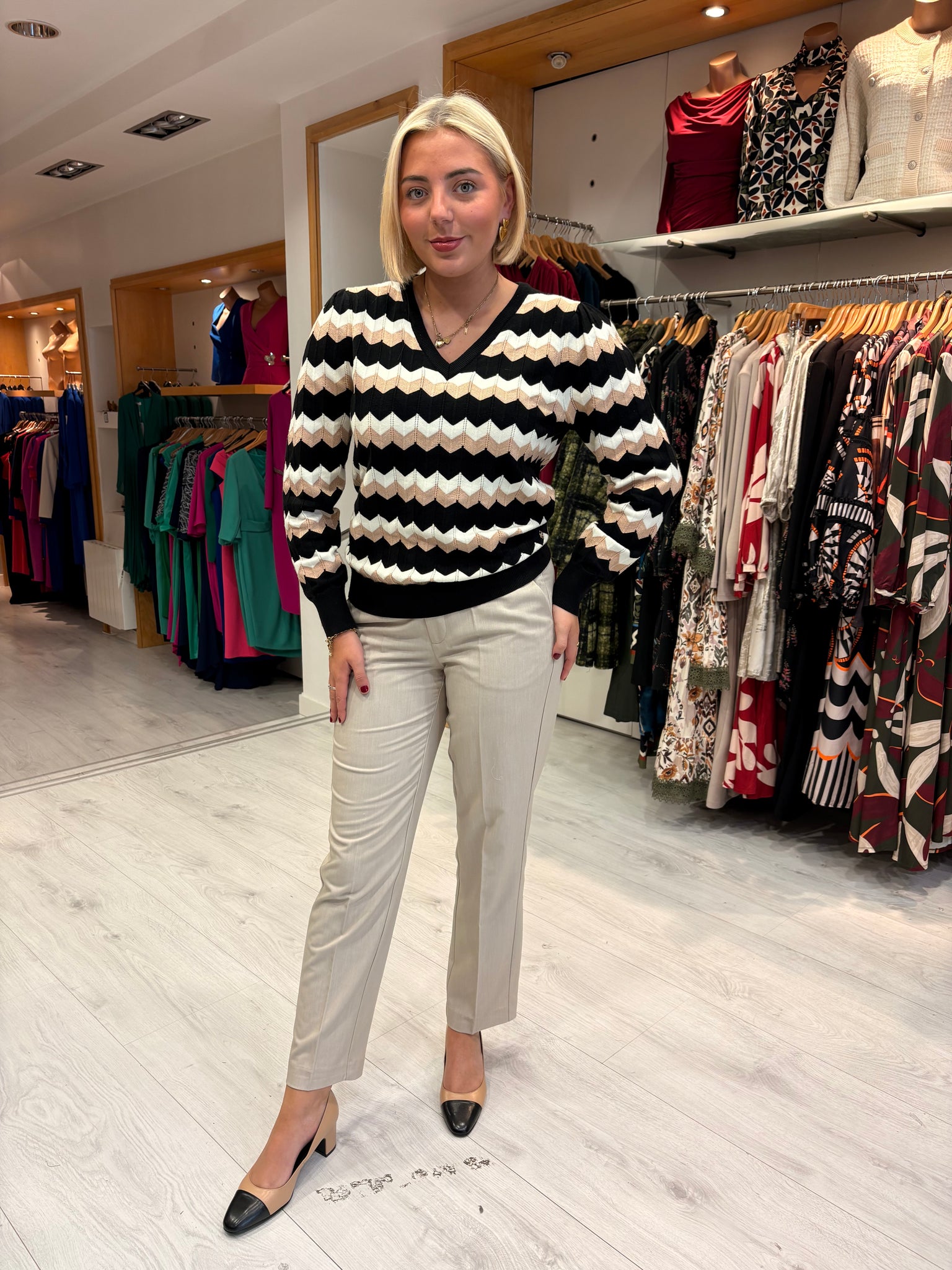 Smashed Lemon Zig-Zag Knit Jumper