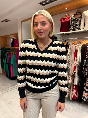 Smashed Lemon Zig-Zag Knit Jumper