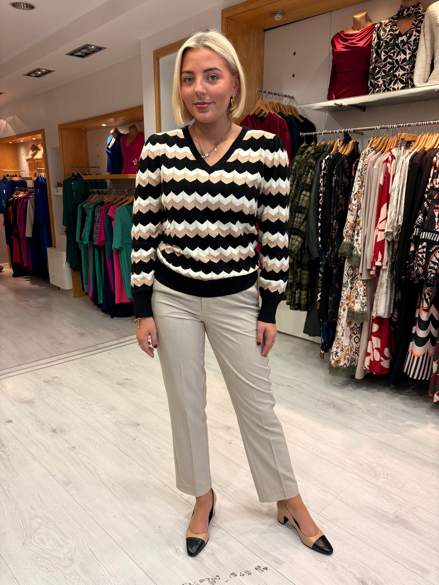 Smashed Lemon Zig-Zag Knit Jumper