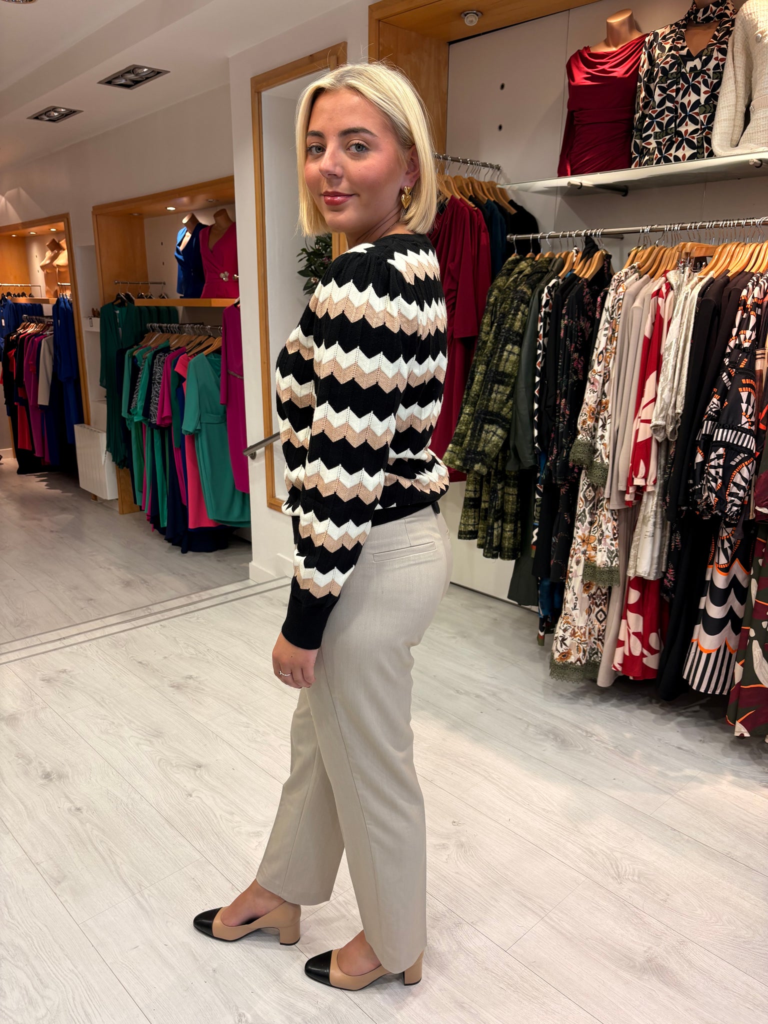 Smashed Lemon Zig-Zag Knit Jumper