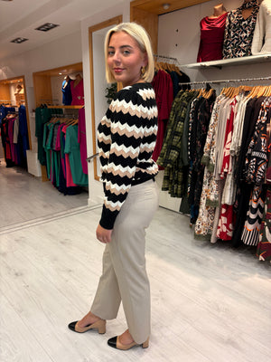 Smashed Lemon Zig-Zag Knit Jumper