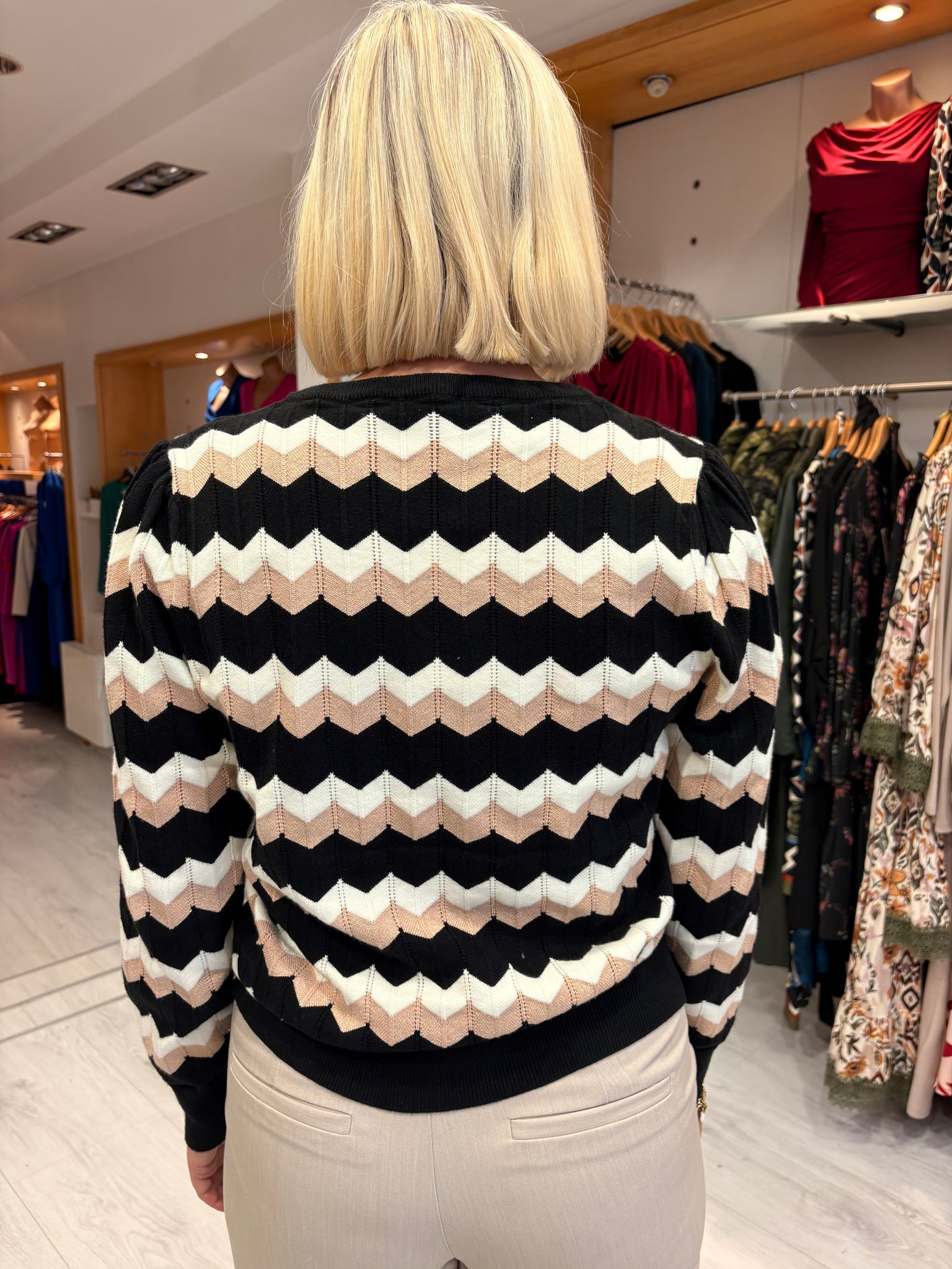 Smashed Lemon Zig-Zag Knit Jumper