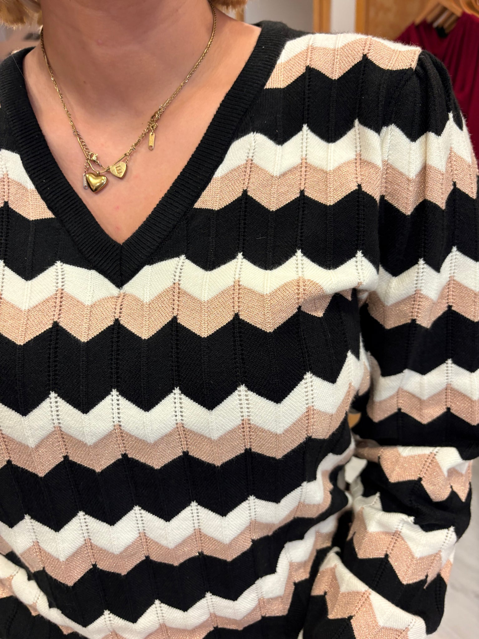 Smashed Lemon Zig-Zag Knit Jumper