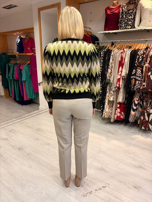 Smashed Lemon Green & Black Zig-Zag Jumper
