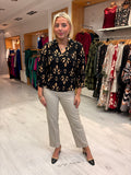 Smashed Lemon Black & Beige Print Blouse