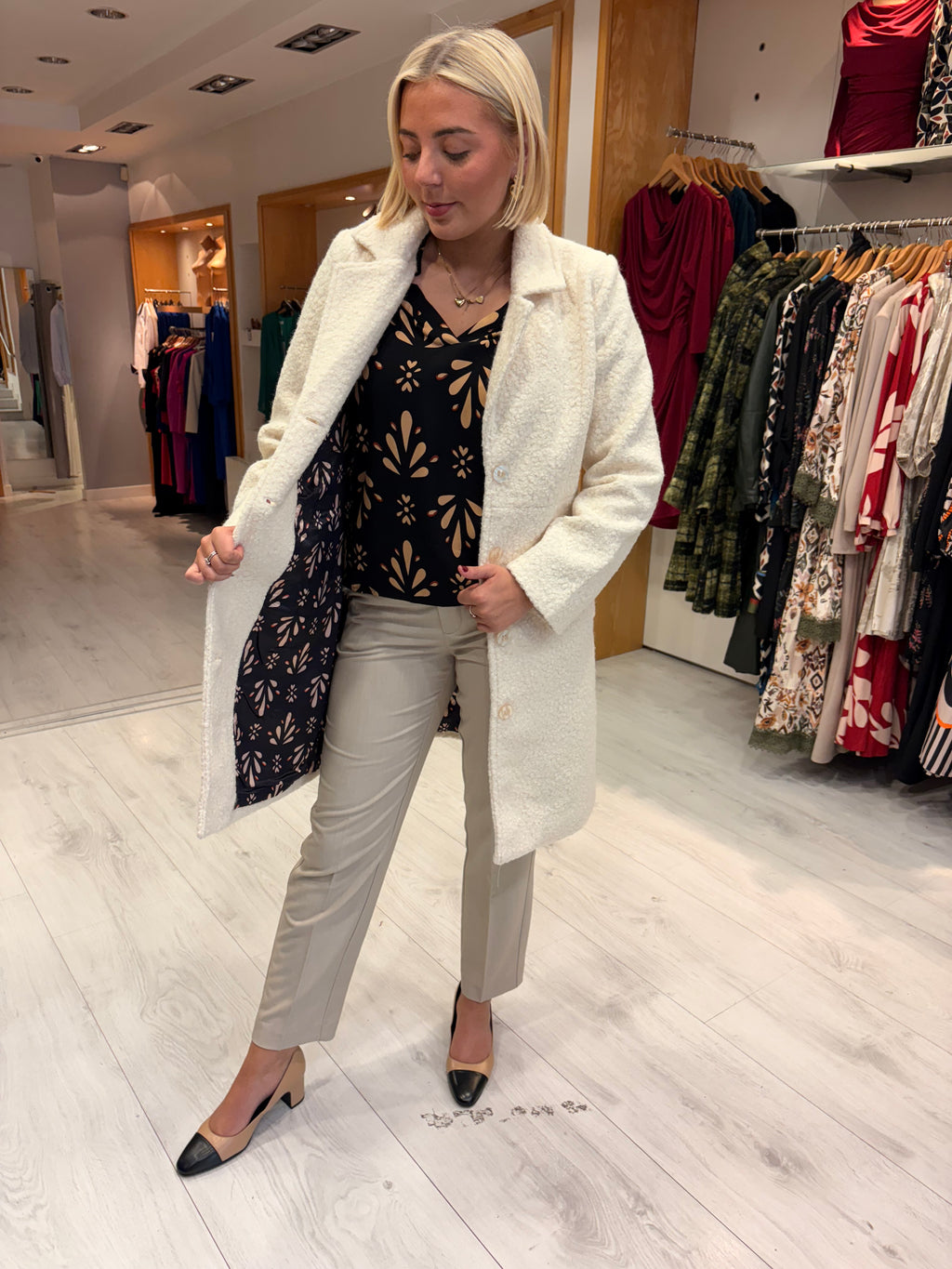 Smashed Lemon Cream Textured Coat