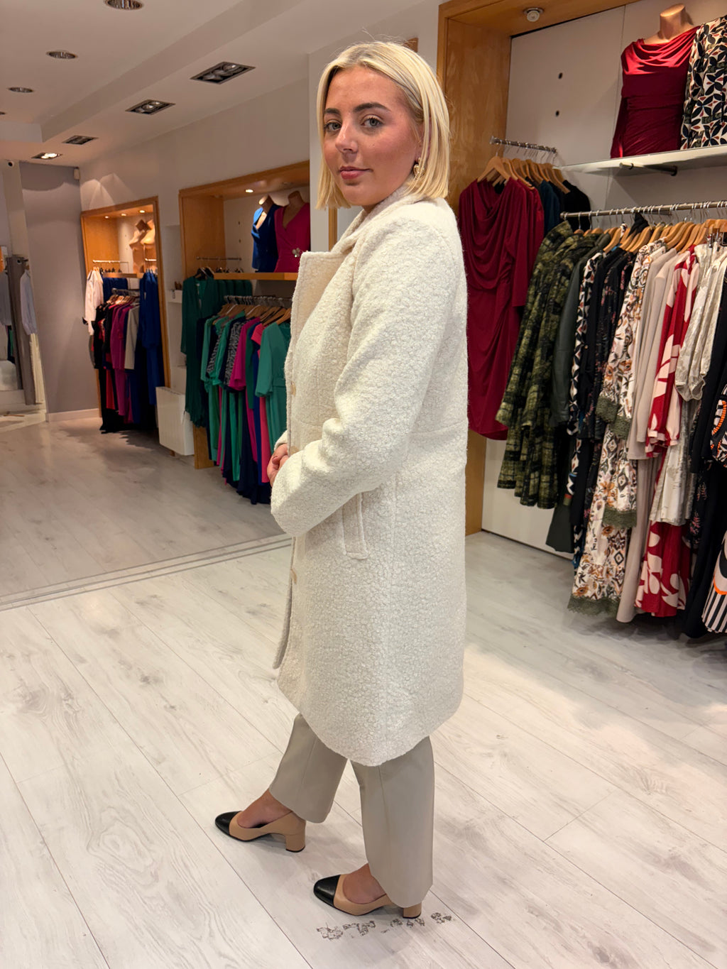 Smashed Lemon Cream Textured Coat