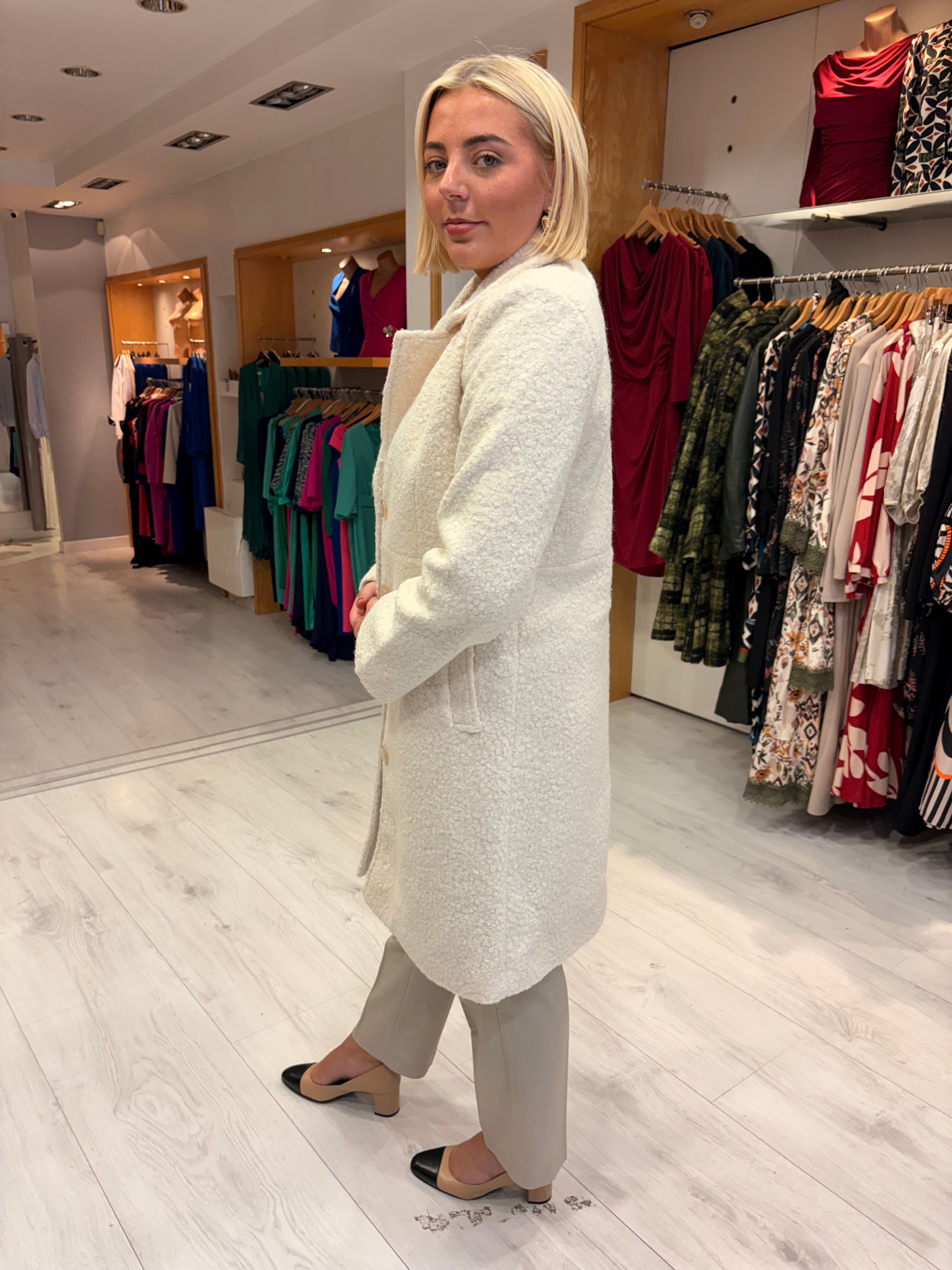 Smashed Lemon Cream Textured Coat