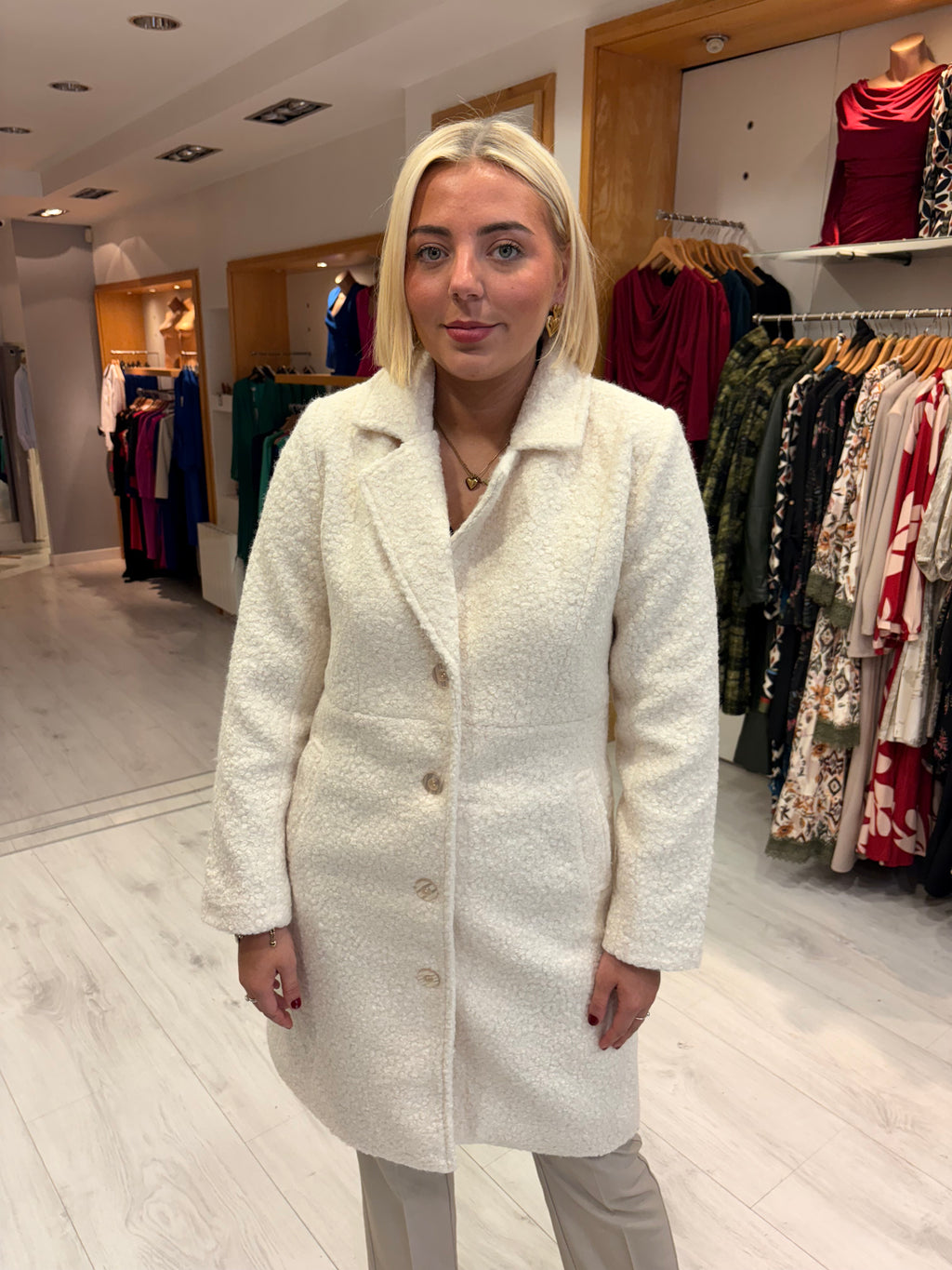 Smashed Lemon Cream Textured Coat