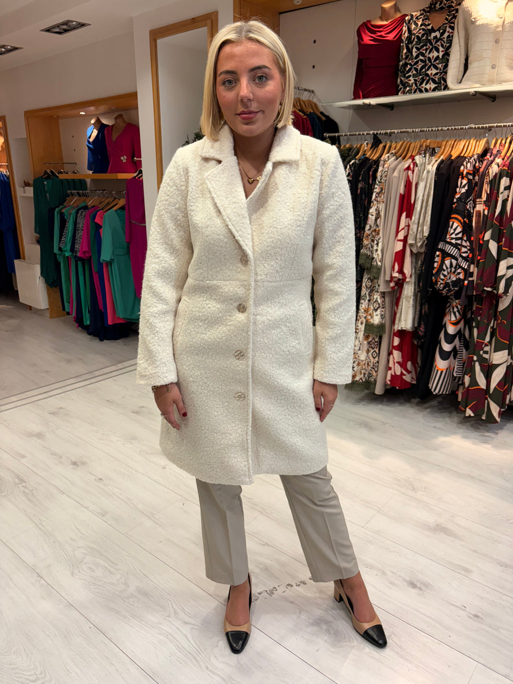 Smashed Lemon Cream Textured Coat