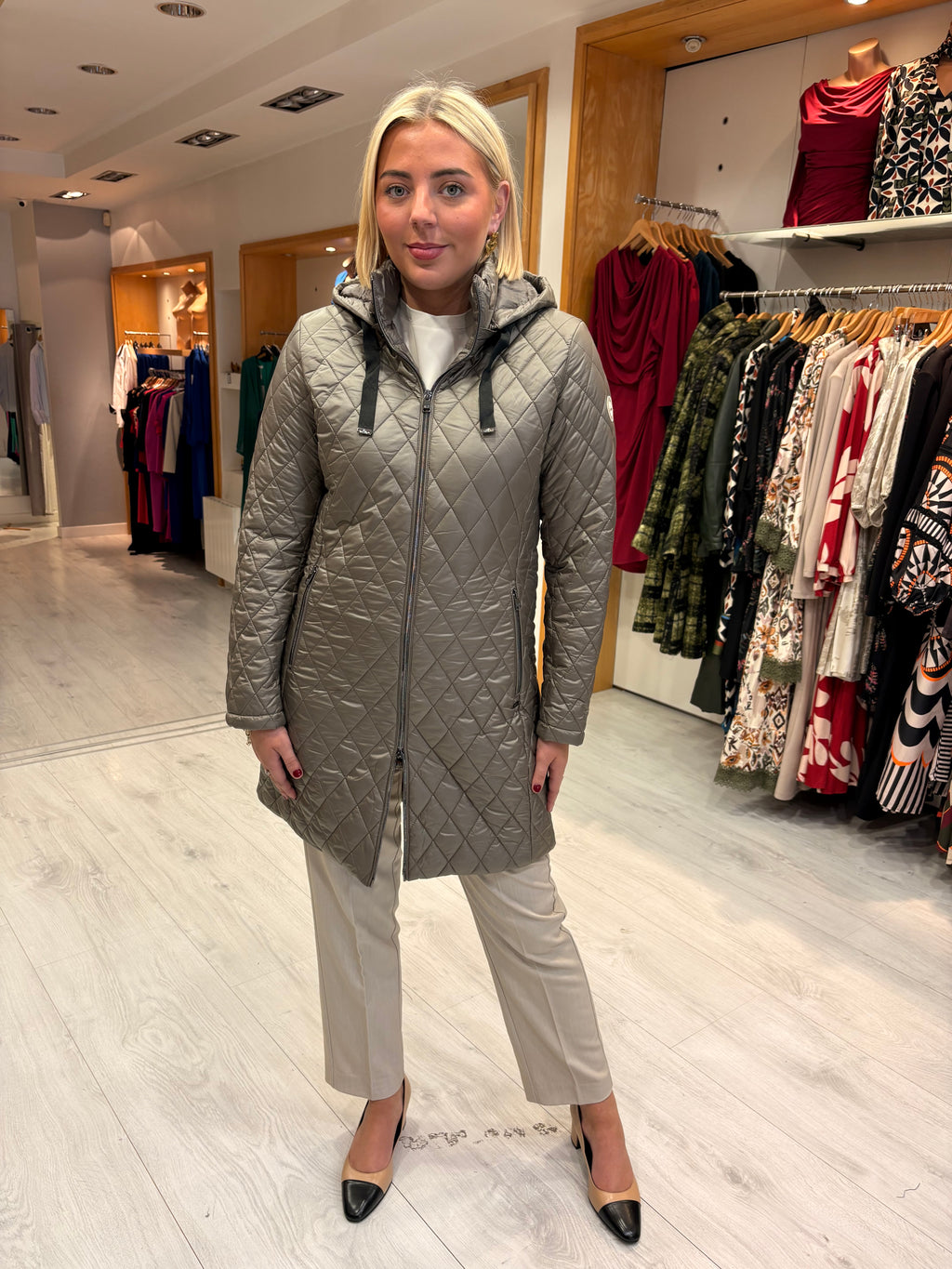 HV Polo Taupe Quilted Coat