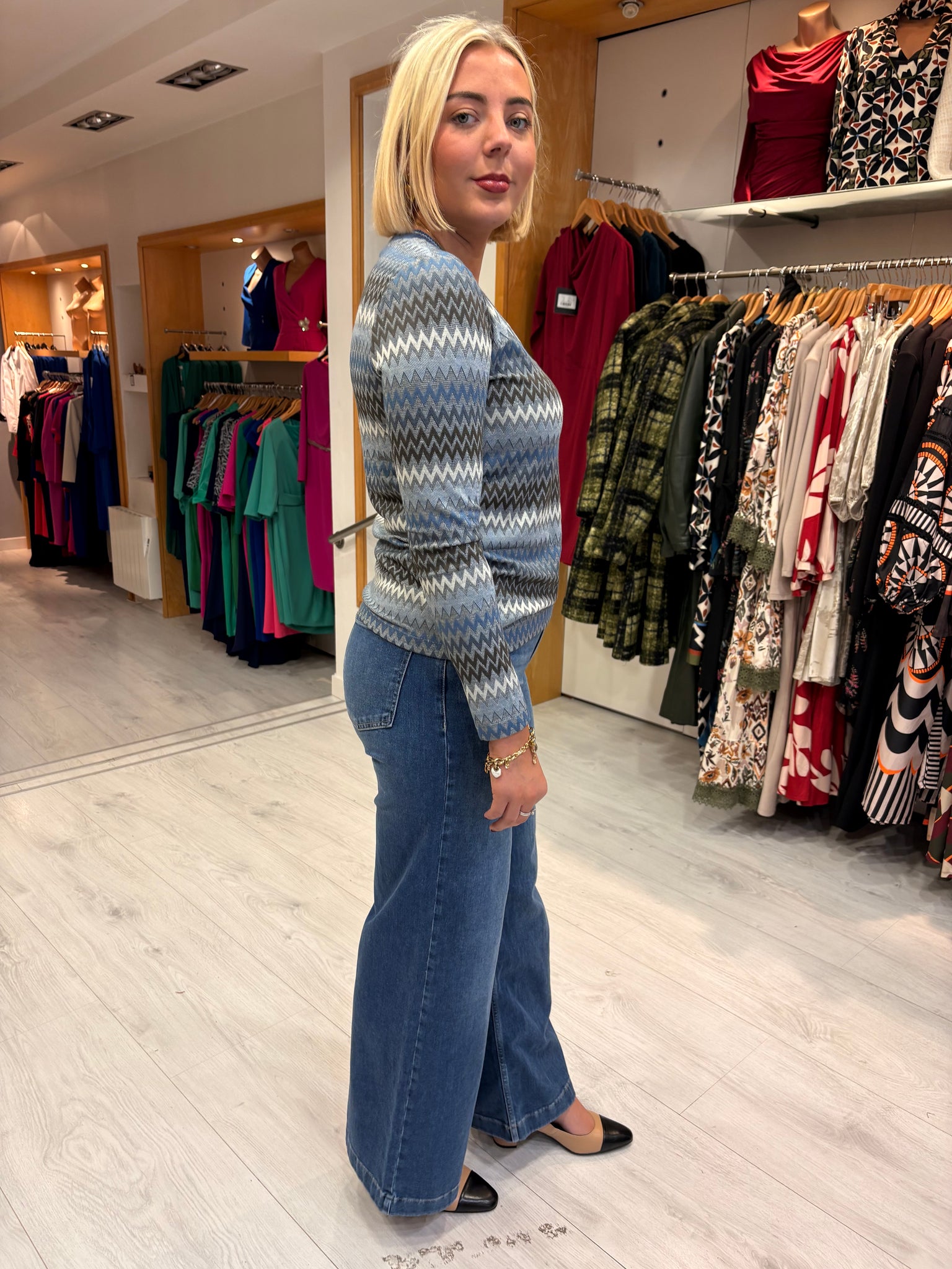 Smashed Lemon Blue & Grey Zig-Zag Jumper