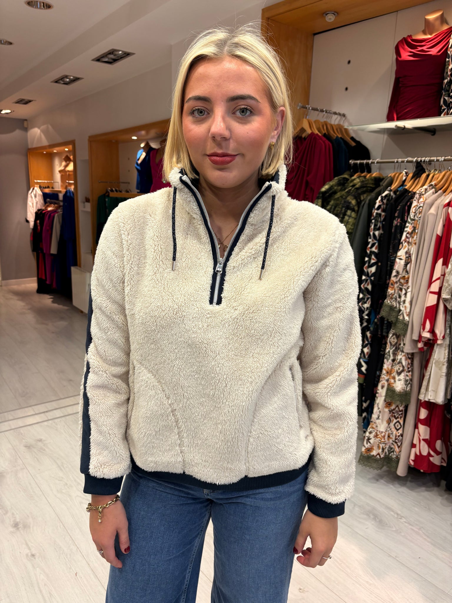 HV Polo Cream Half-Zip Fleece