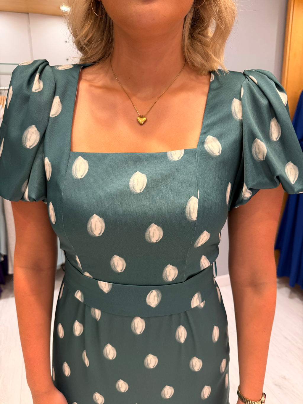 Rolemode Polka Dot Puff Sleeve Dress