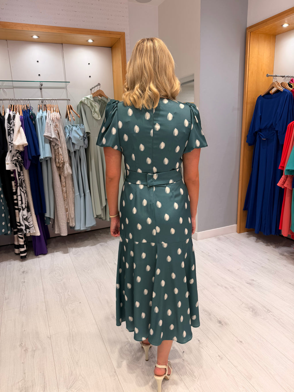 Rolemode Polka Dot Puff Sleeve Dress