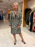 K Design Khaki & Burgundy Print Dress