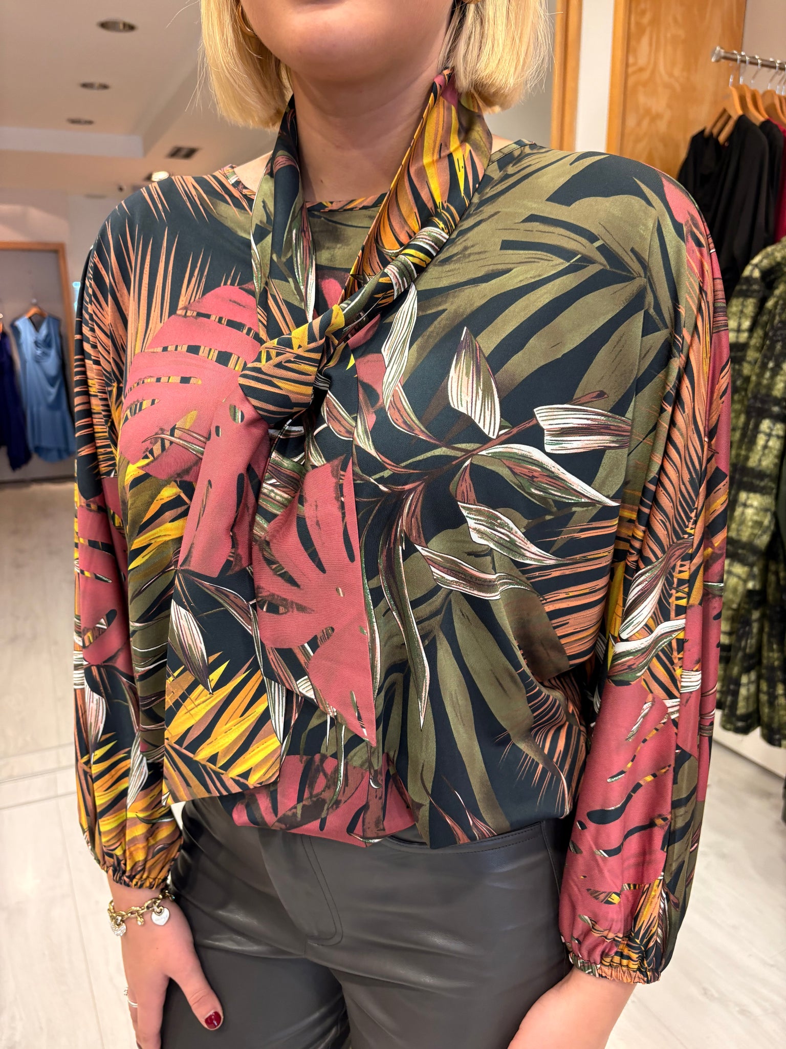 K Design Multicolour Tropical Print Blouse