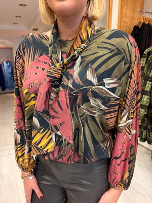 K Design Multicolour Tropical Print Blouse