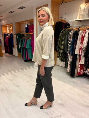 K Design Beige Turtleneck Knit