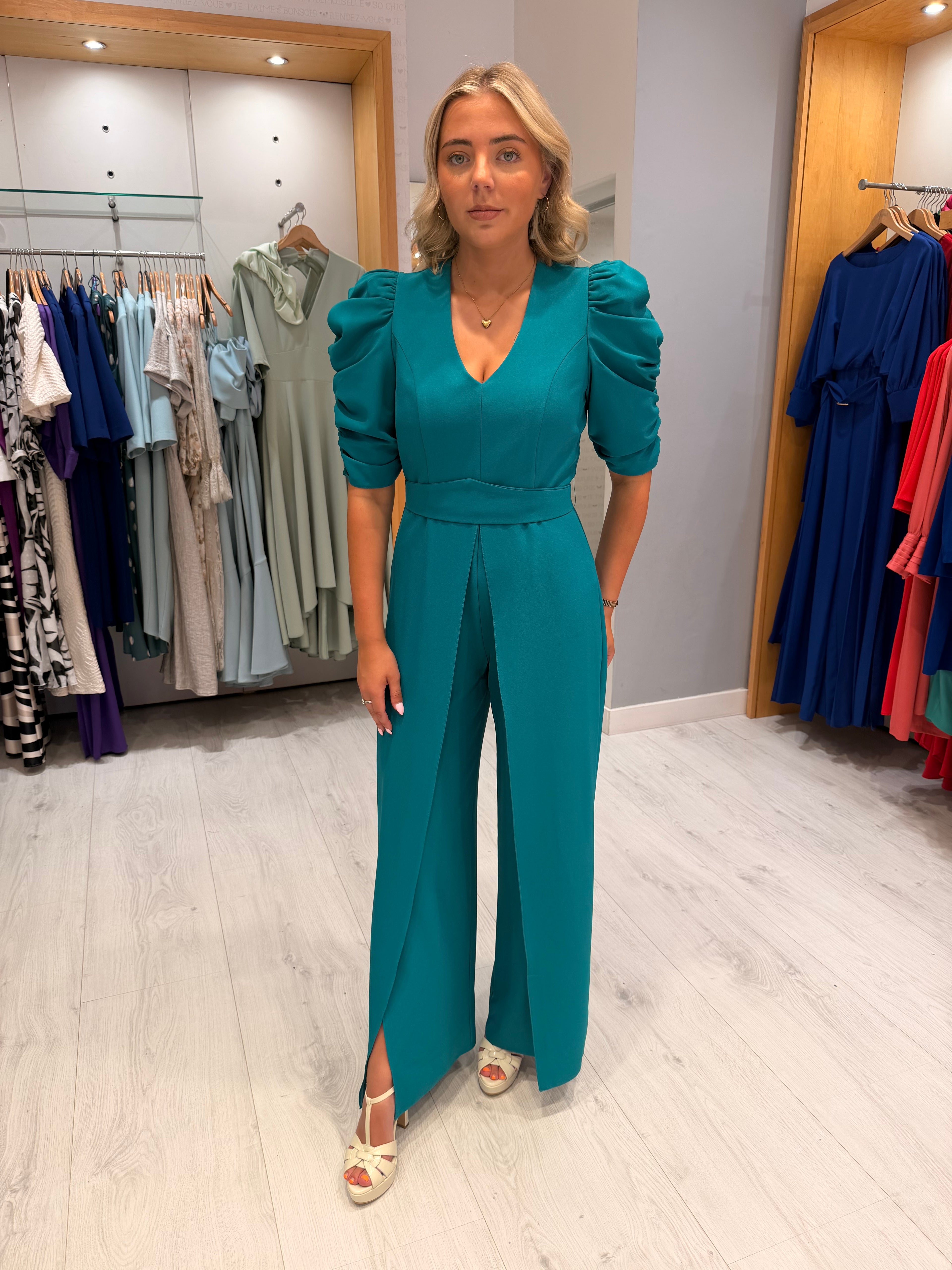 Casting Teal Jumpsuit