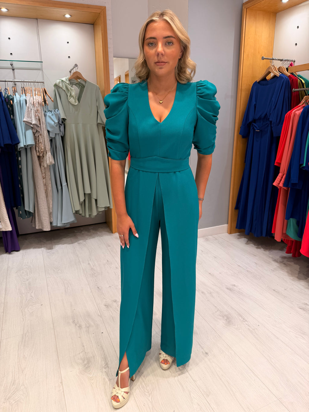 Casting Teal Jumpsuit