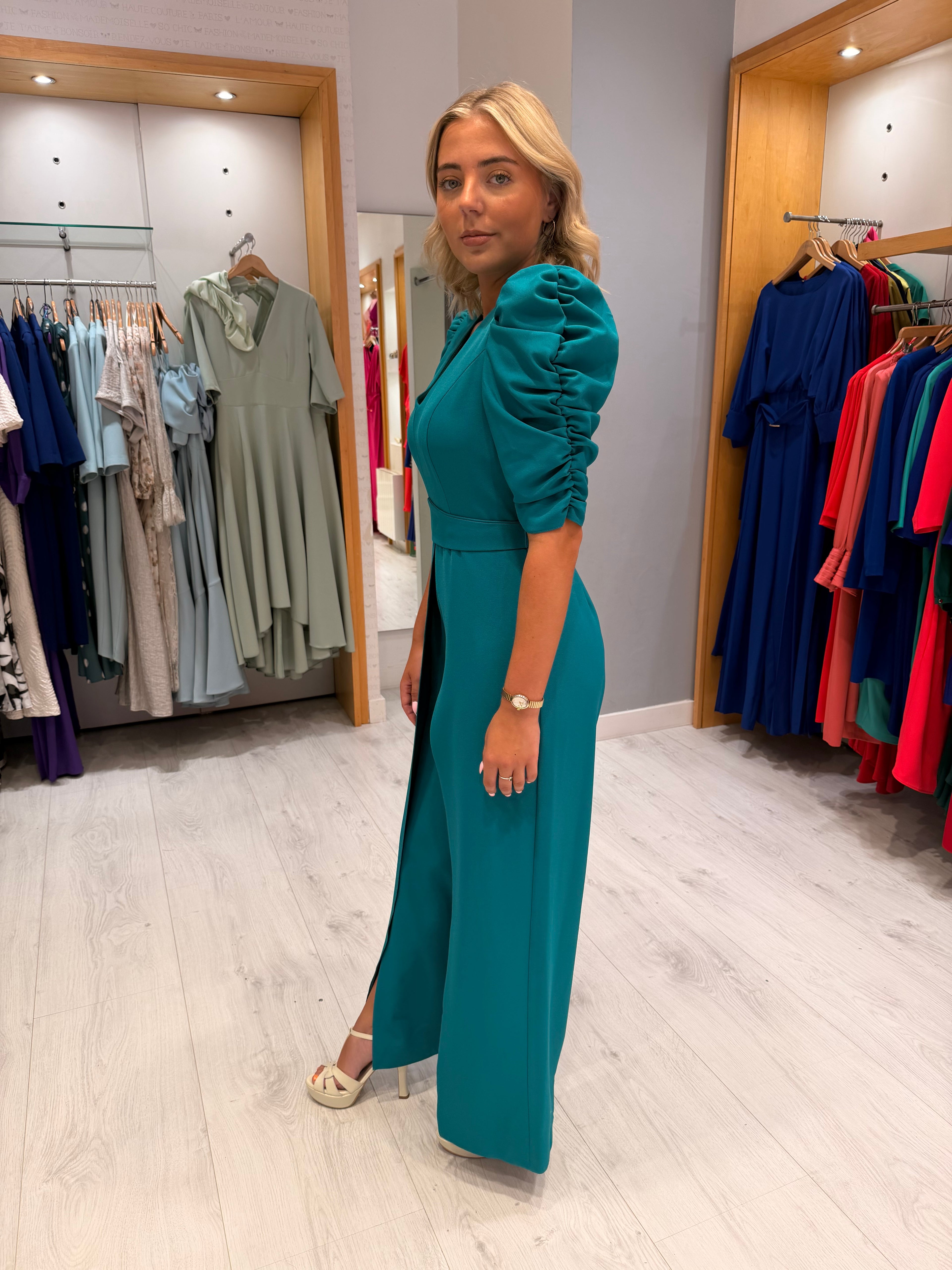 Casting Teal Jumpsuit