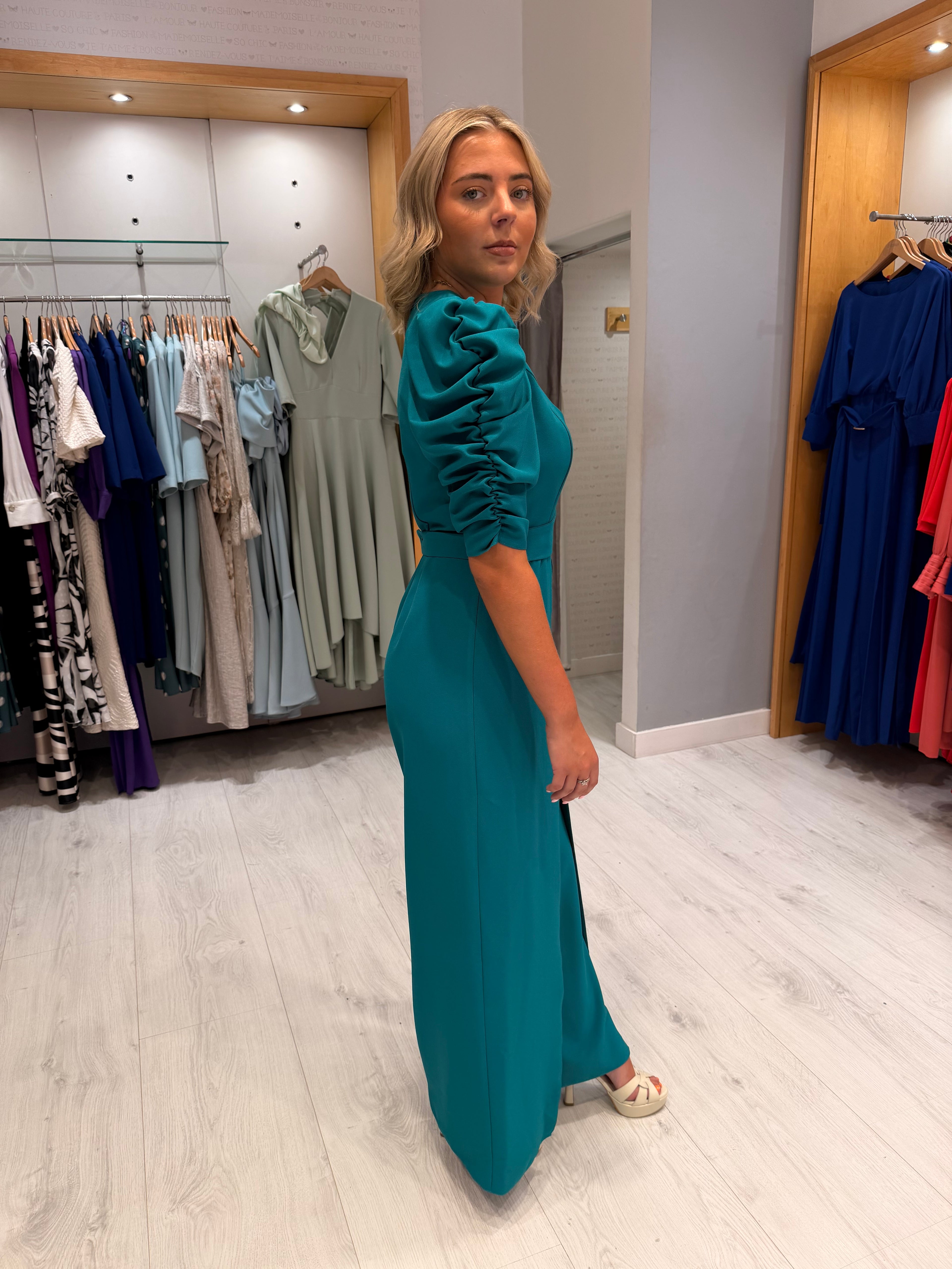Casting Teal Jumpsuit
