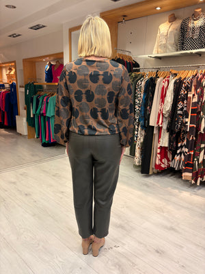 K Design Camel & Black Geometric Print Blouse