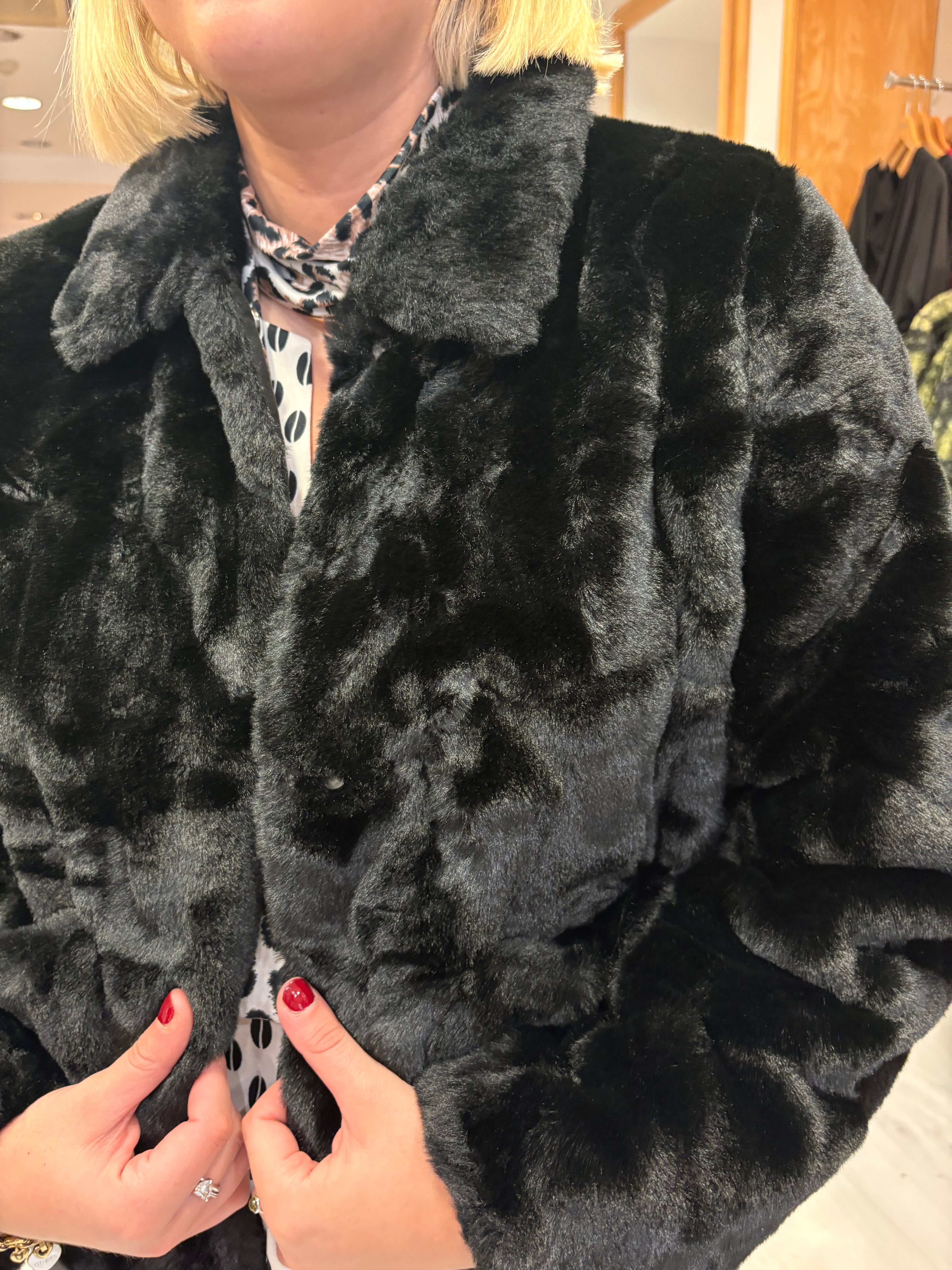 This Girls Curiosity Black Faux Fur Jacket