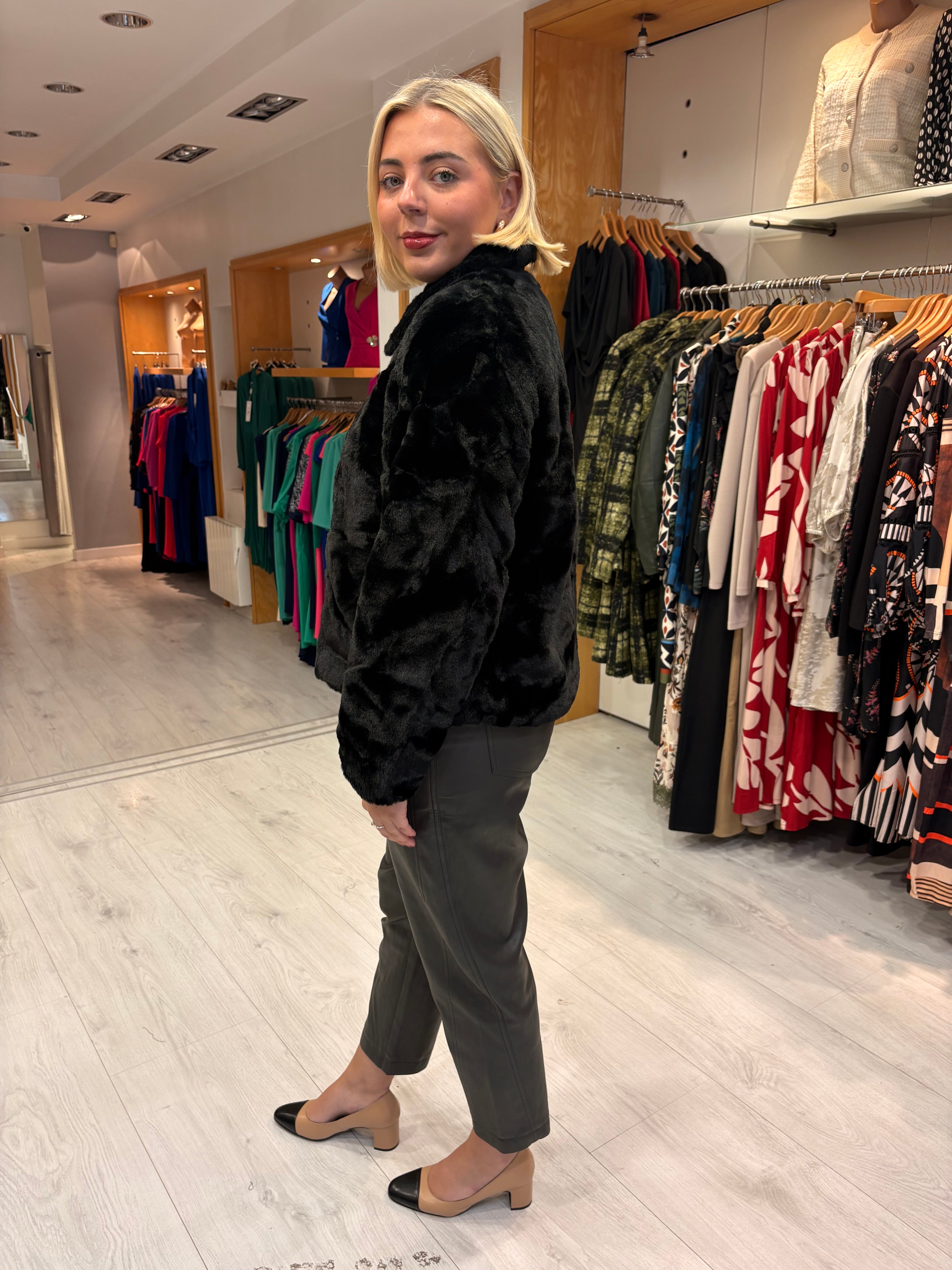 This Girls Curiosity Black Faux Fur Jacket