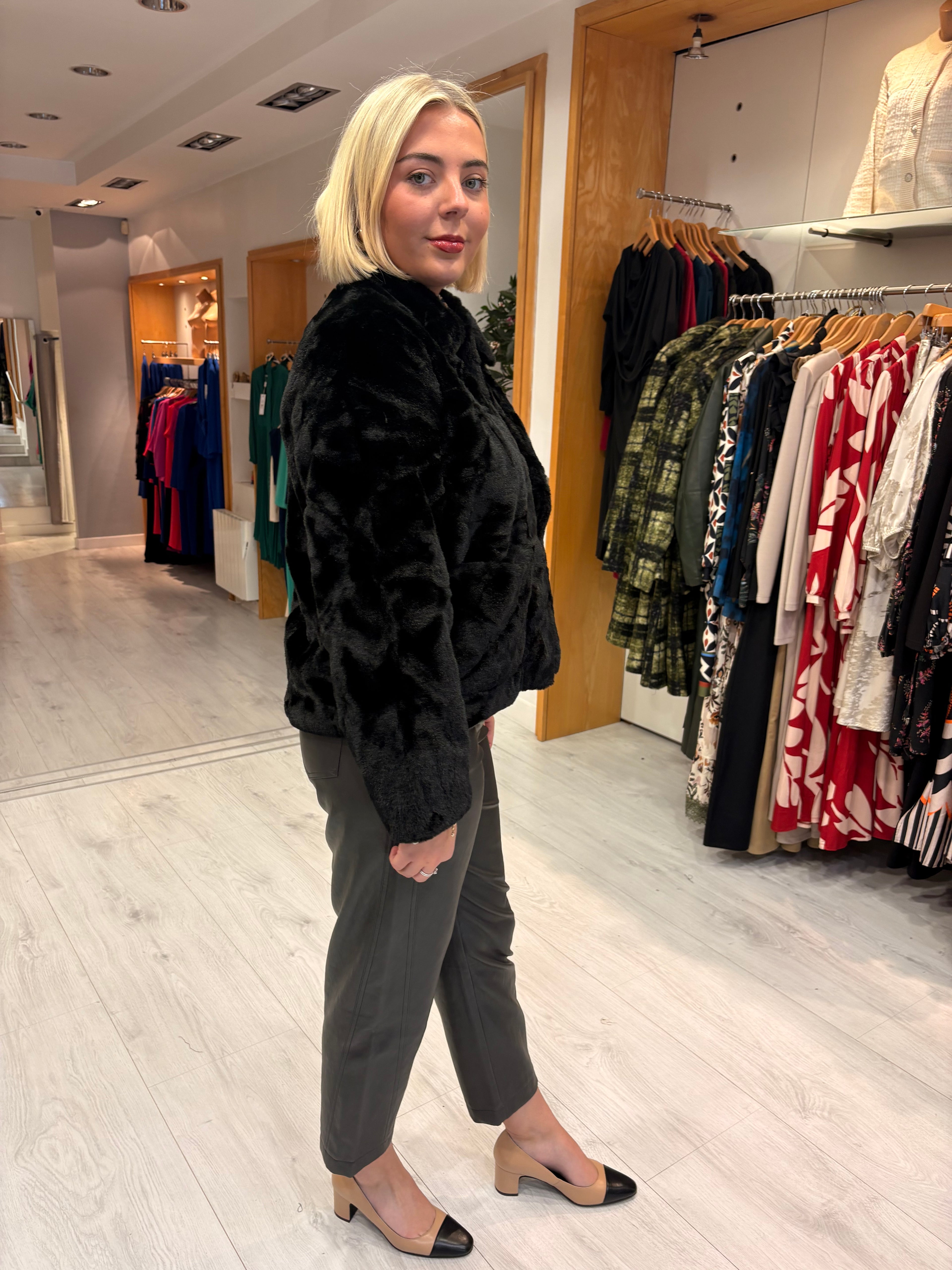 This Girls Curiosity Black Faux Fur Jacket