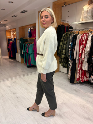 K Design Cream Open-Front Cardigan Jacket