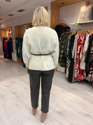 K Design Cream Open-Front Cardigan Jacket