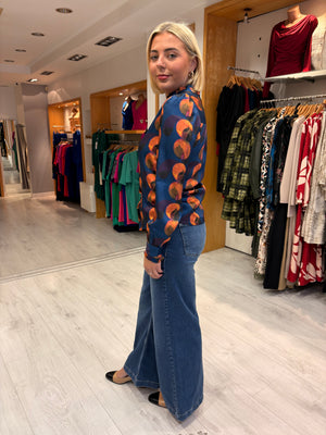 This Girls Curiosity Blue & Orange Abstract Print Blouse