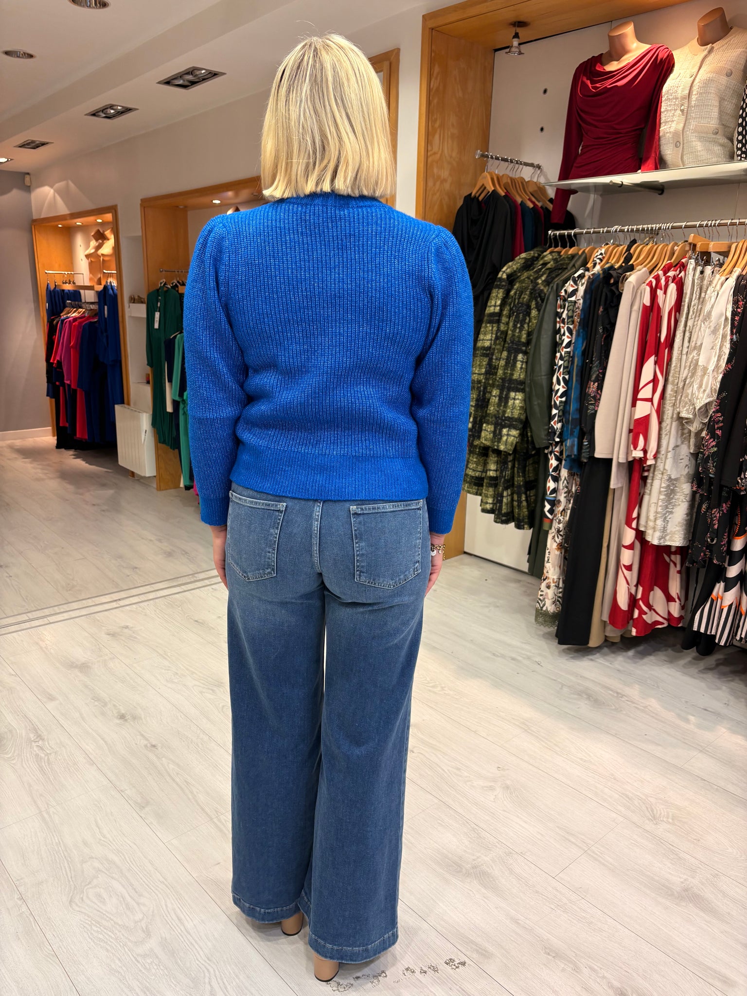 This Girls Curiosity Cobalt Blue Statement Bow Sweater