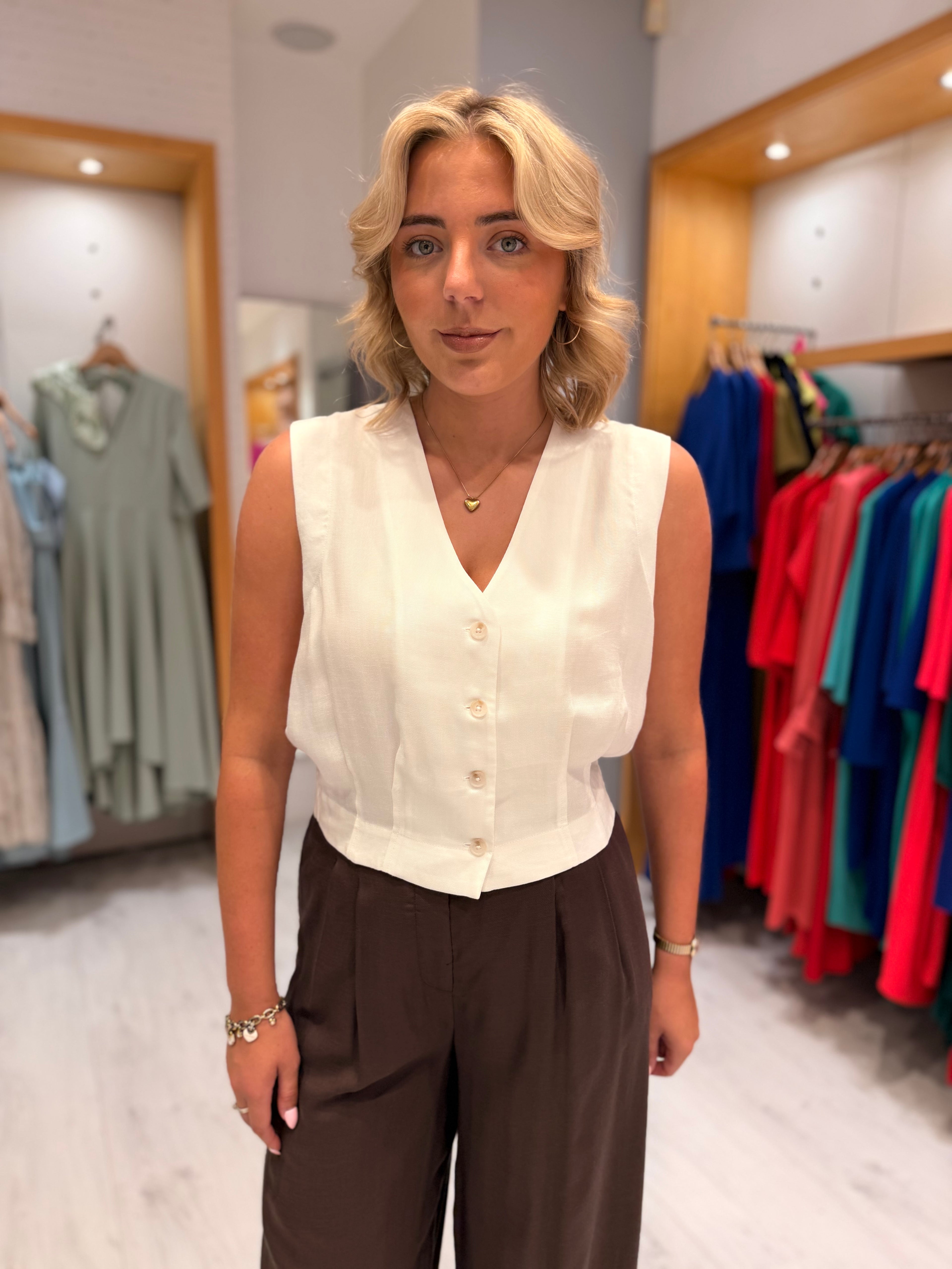 Yaya White Waistcoat