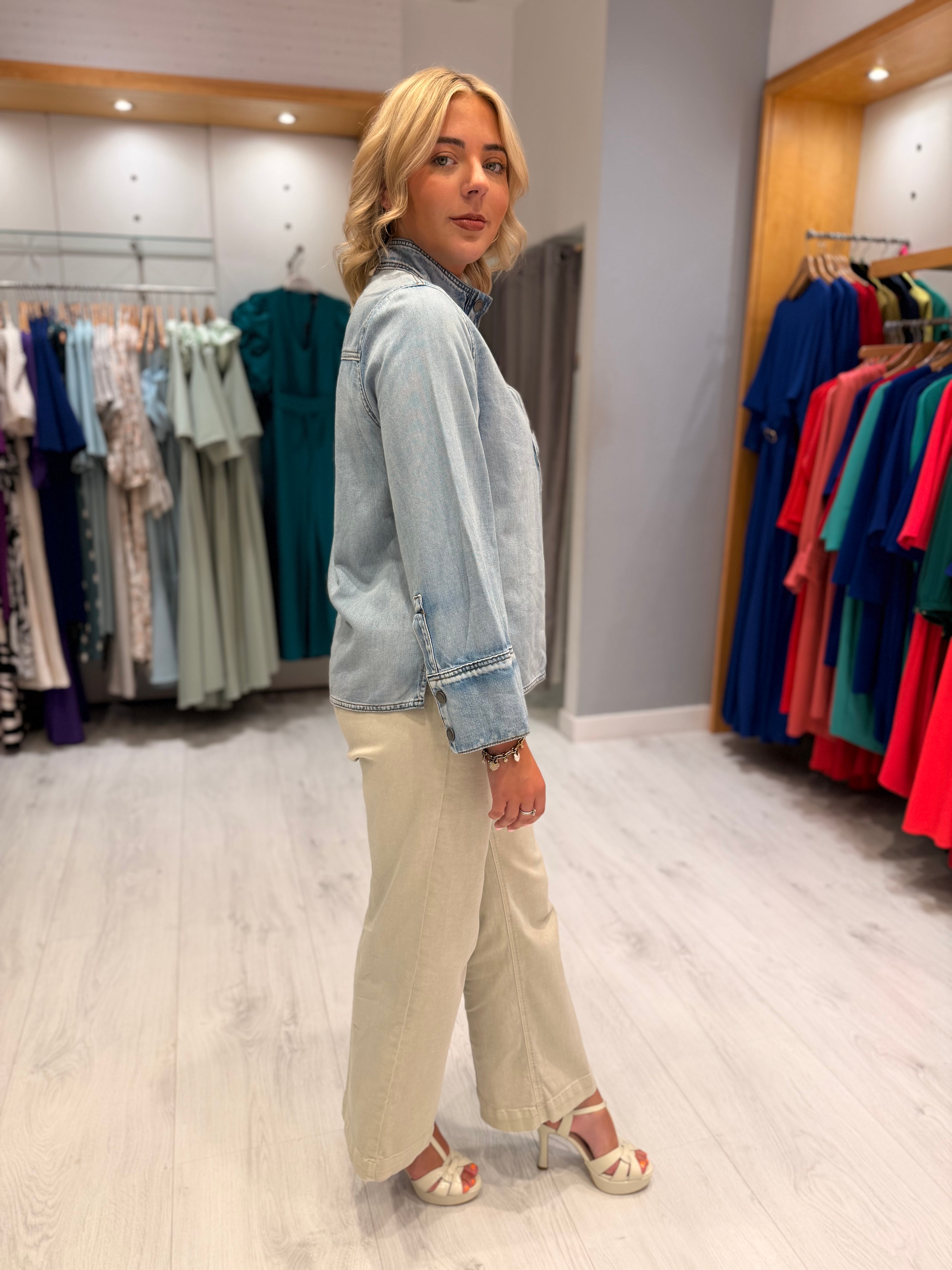 My Essential Wardrobe Light Wash Denim Blouse