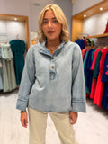 My Essential Wardrobe Light Wash Denim Blouse