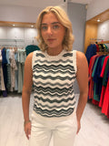 Kaffe Black and White Knit Top