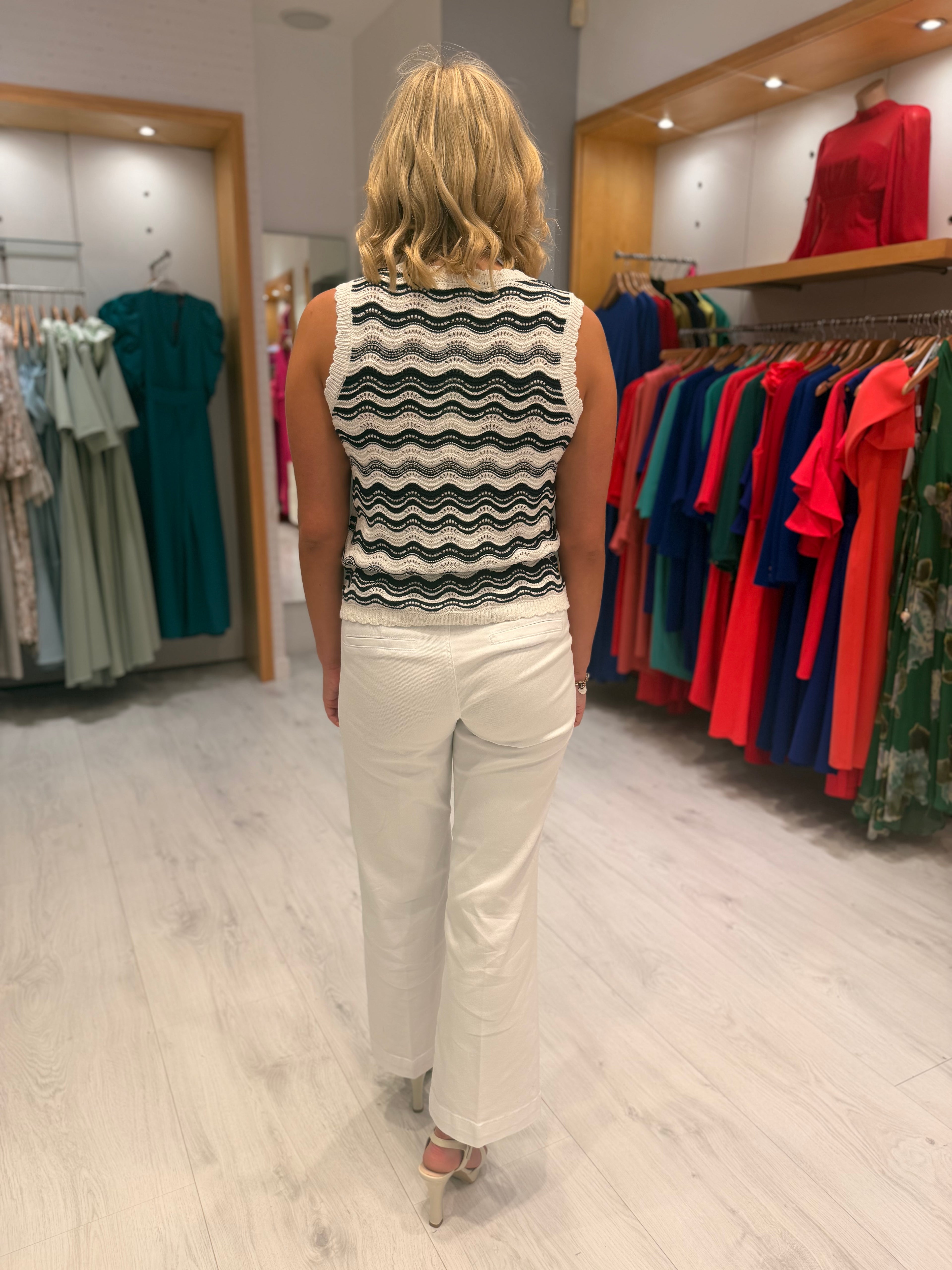 Kaffe Black and White Knit Top