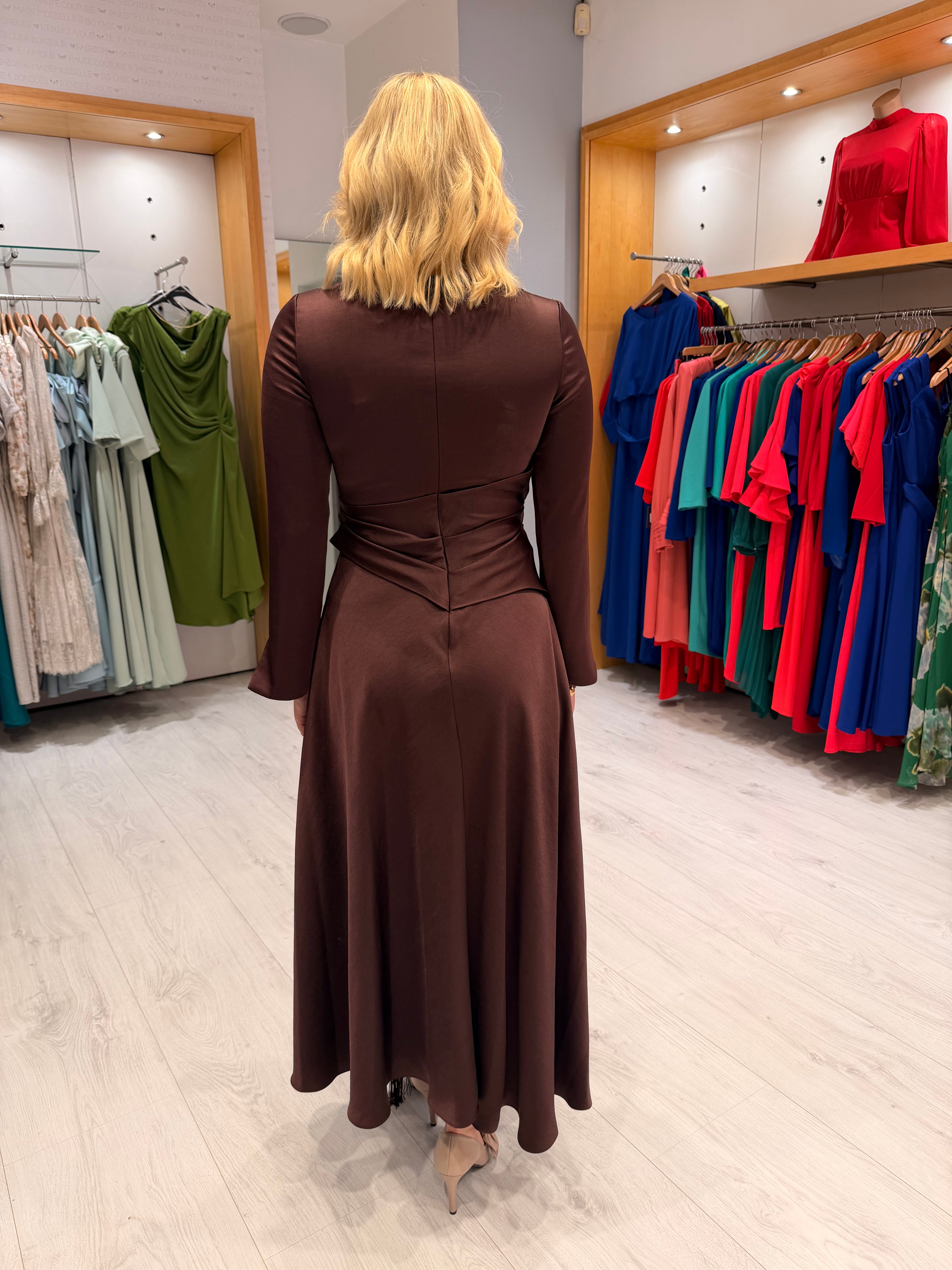 Carla Ruiz Aubergine Midi Dress
