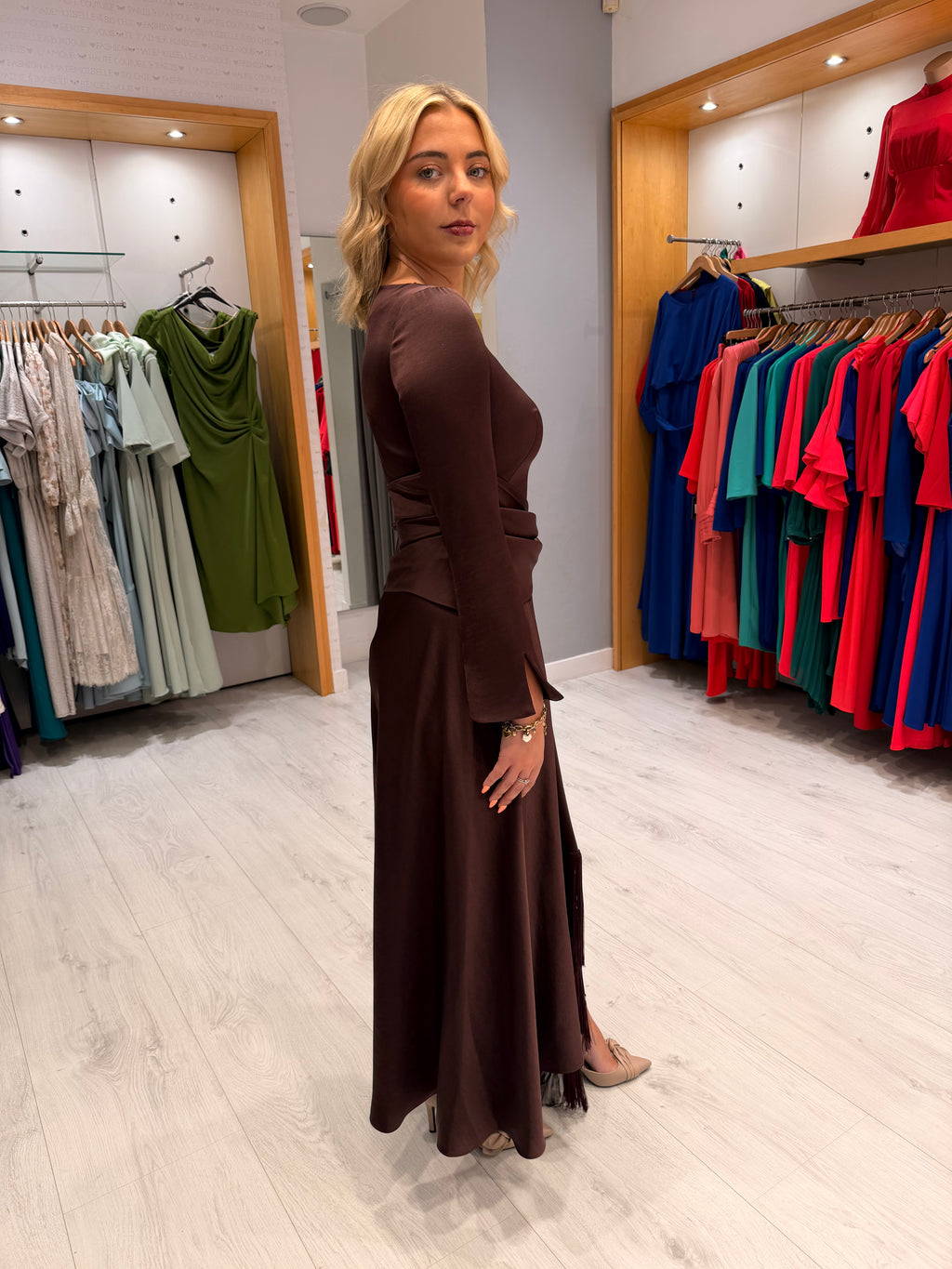 Carla Ruiz Aubergine Midi Dress