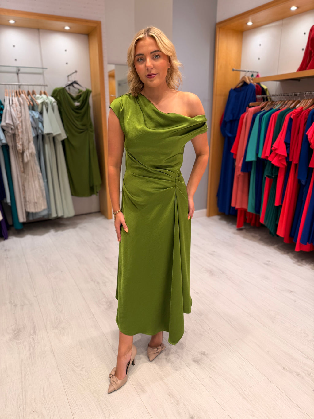 Carla Ruiz  Deep Lime Midi Dress
