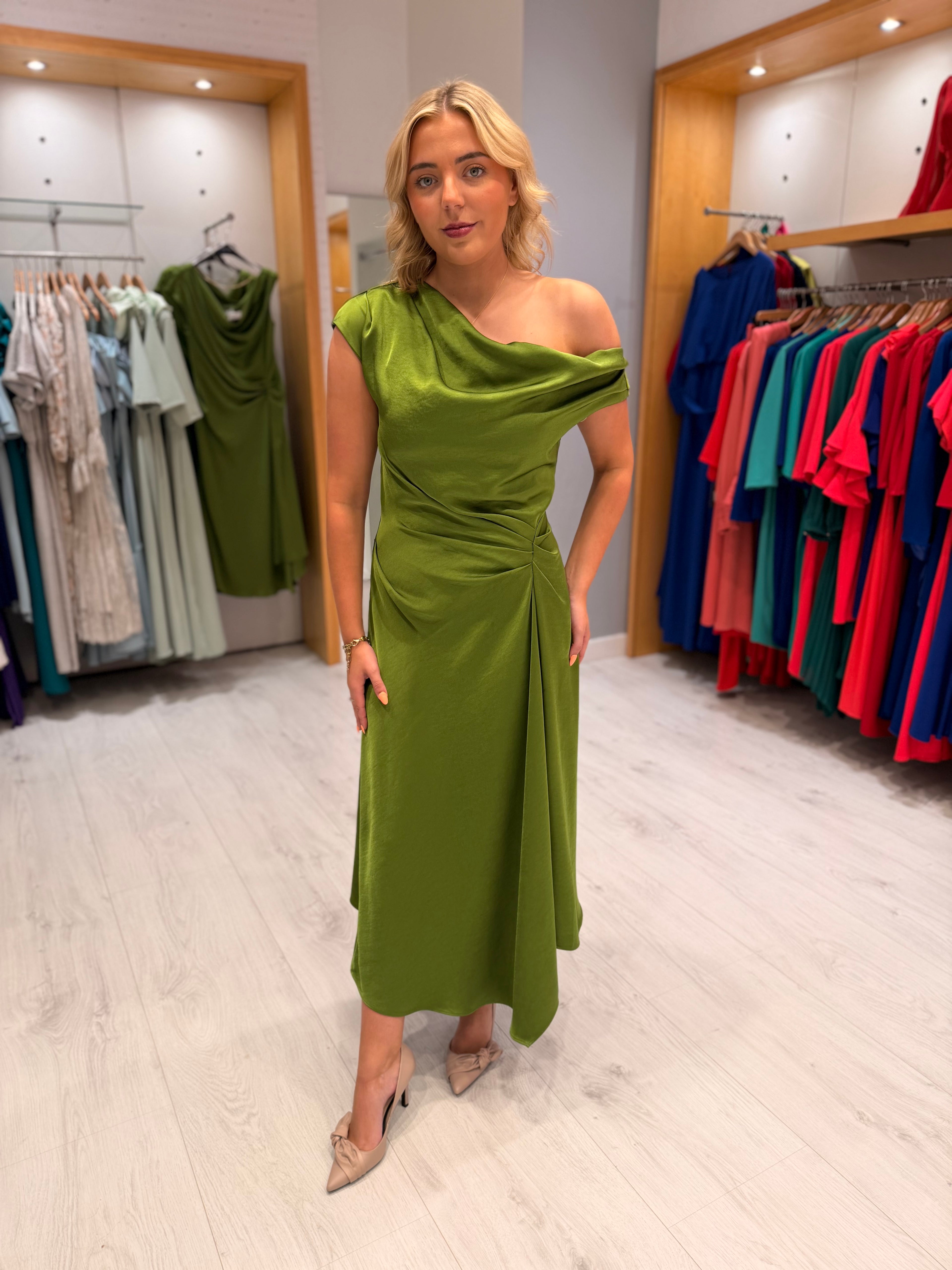 Carla Ruiz  Deep Lime Midi Dress