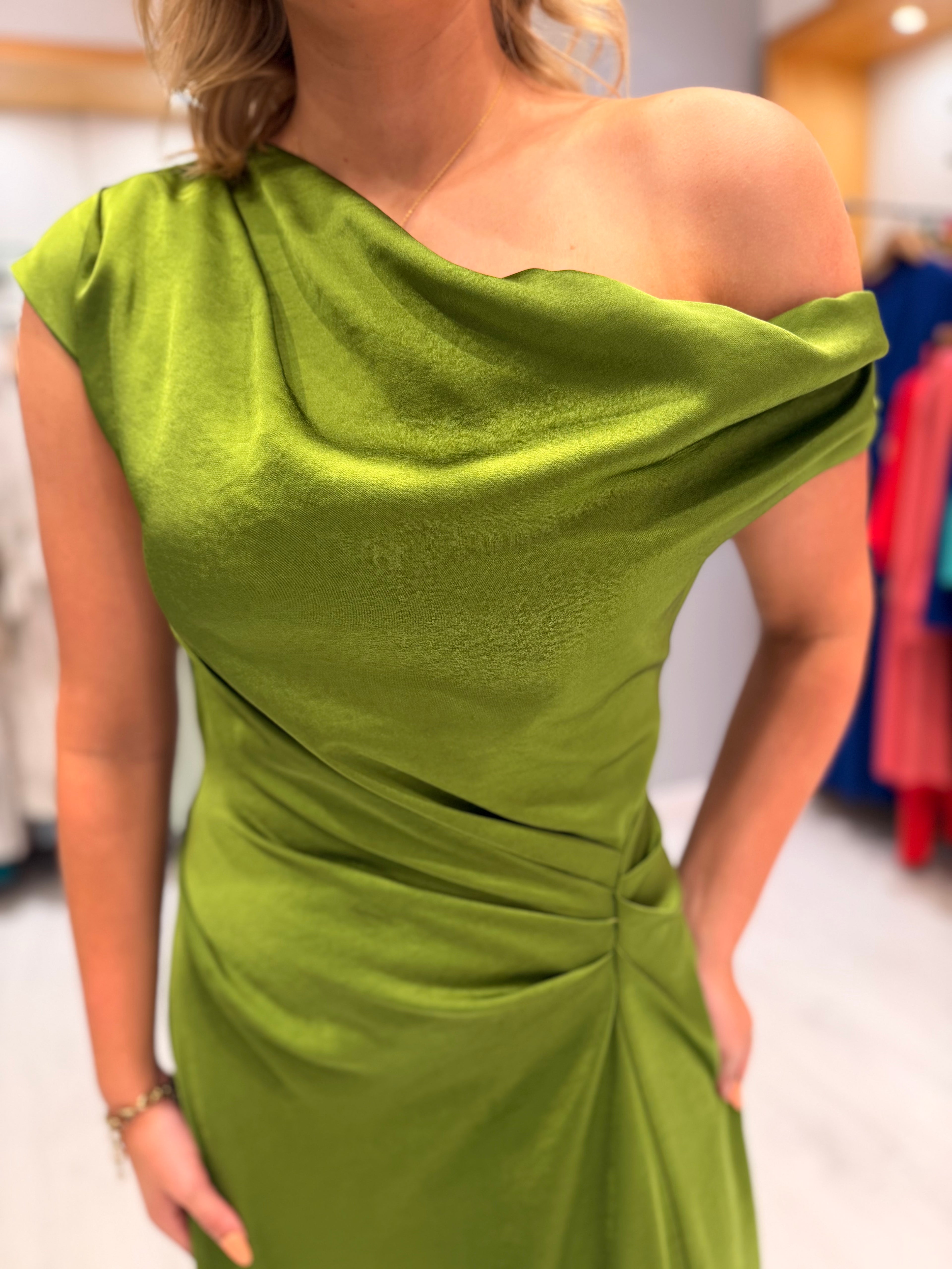 Carla Ruiz  Deep Lime Midi Dress